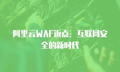 阿里云WAF返点：互联网安全的新时代