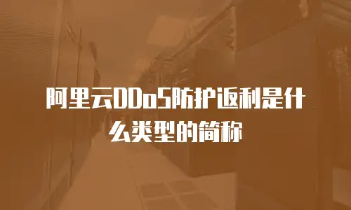 阿里云DDoS防护返利是什么类型的简称