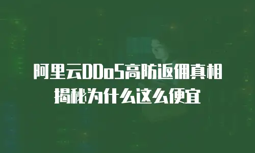 阿里云DDoS高防返佣真相揭秘为什么这么便宜