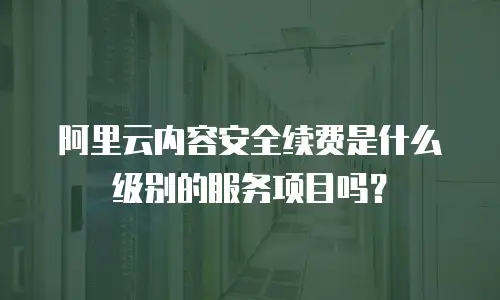 阿里云内容安全续费是什么级别的服务项目吗？