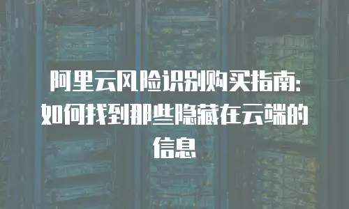 阿里云风险识别购买指南：如何找到那些隐藏在云端的信息