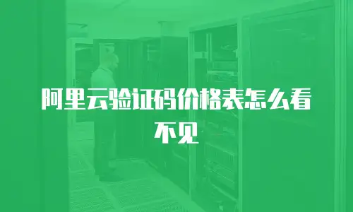 阿里云验证码价格表怎么看不见