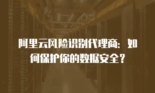 阿里云风险识别代理商：如何保护你的数据安全？