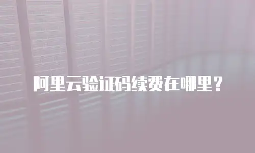 阿里云验证码续费在哪里？
