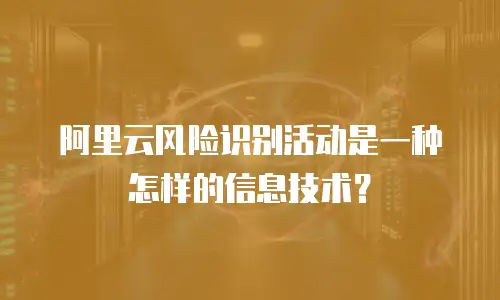 阿里云风险识别活动是一种怎样的信息技术？