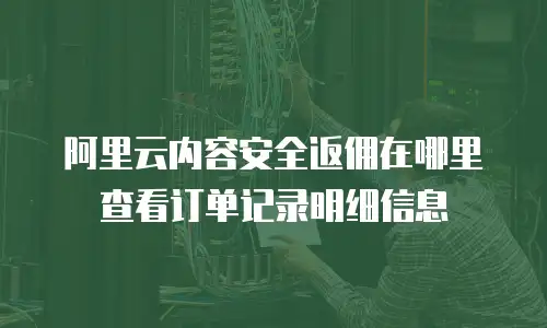 阿里云内容安全返佣在哪里查看订单记录明细信息