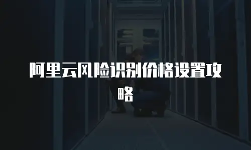 阿里云风险识别价格设置攻略