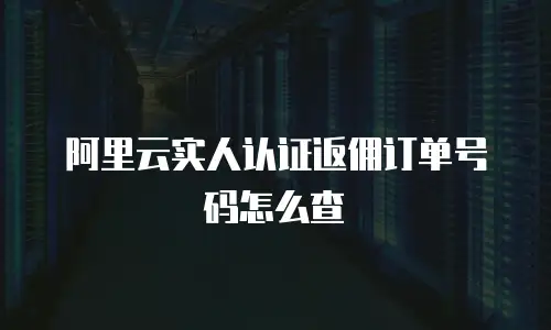 阿里云实人认证返佣订单号码怎么查