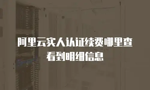 阿里云实人认证续费哪里查看到明细信息