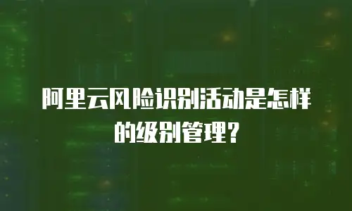 阿里云风险识别活动是怎样的级别管理？