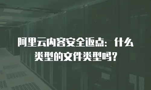 阿里云内容安全返点：什么类型的文件类型吗？