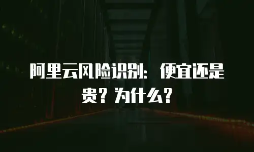 阿里云风险识别：便宜还是贵？为什么？