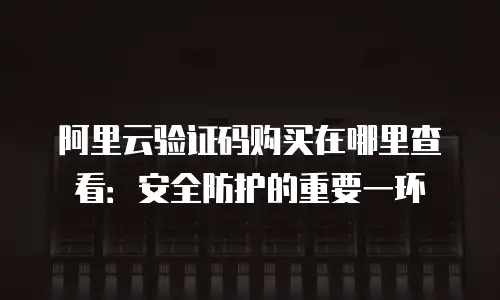 阿里云验证码购买在哪里查看：安全防护的重要一环