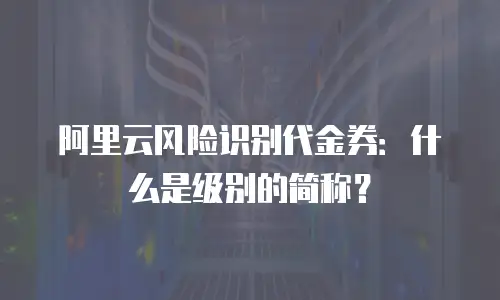 阿里云风险识别代金券：什么是级别的简称？