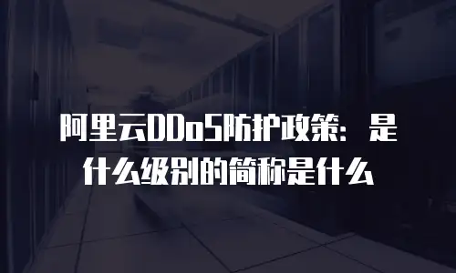 阿里云DDoS防护政策：是什么级别的简称是什么