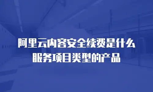 阿里云内容安全续费是什么服务项目类型的产品