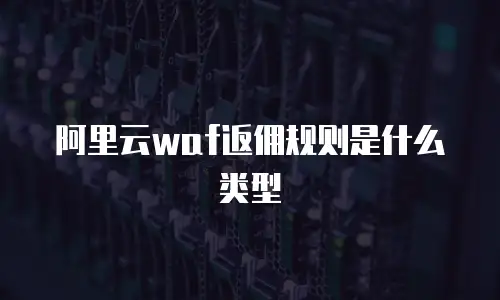 阿里云waf返佣规则是什么类型