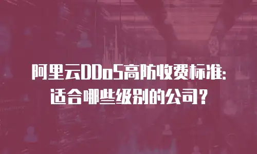 阿里云DDoS高防收费标准：适合哪些级别的公司？