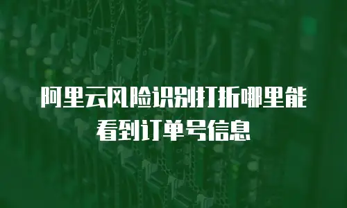 阿里云风险识别打折哪里能看到订单号信息
