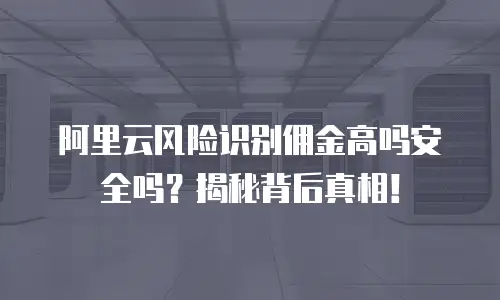 阿里云风险识别佣金高吗安全吗？揭秘背后真相！