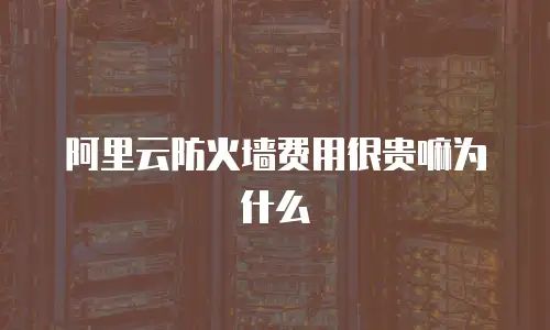 阿里云防火墙费用很贵嘛为什么