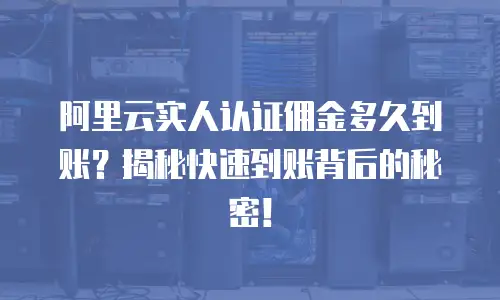 阿里云实人认证佣金多久到账？揭秘快速到账背后的秘密！