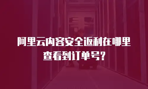 阿里云内容安全返利在哪里查看到订单号？