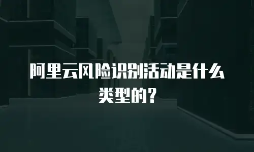 阿里云风险识别活动是什么类型的？