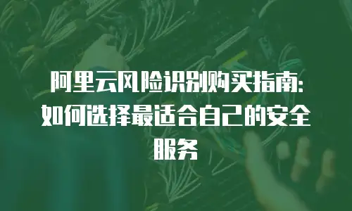 阿里云风险识别购买指南：如何选择最适合自己的安全服务