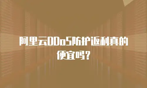 阿里云DDoS防护返利真的便宜吗？