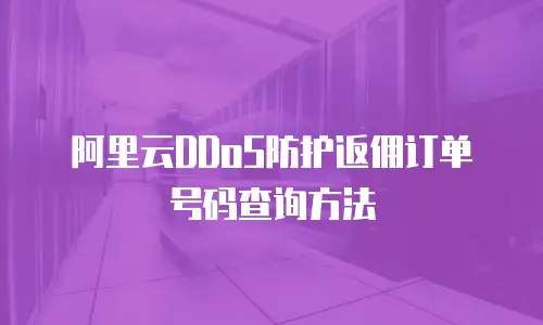 阿里云DDoS防护返佣订单号码查询方法