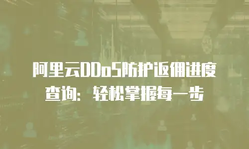 阿里云DDoS防护返佣进度查询：轻松掌握每一步