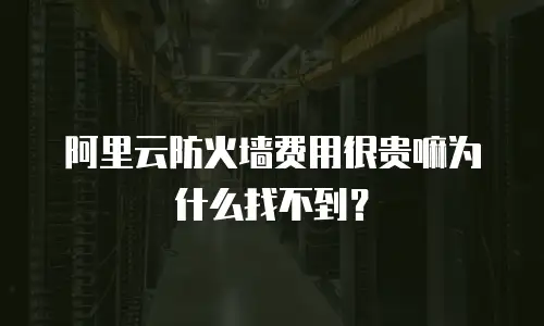 阿里云防火墙费用很贵嘛为什么找不到？