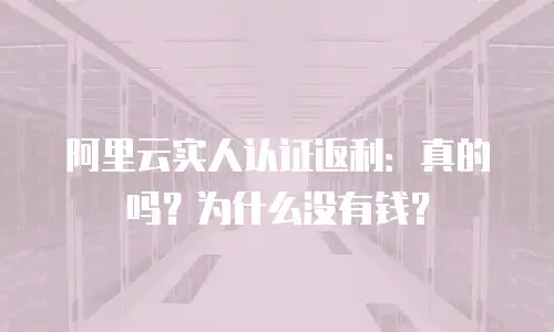 阿里云实人认证返利：真的吗？为什么没有钱？