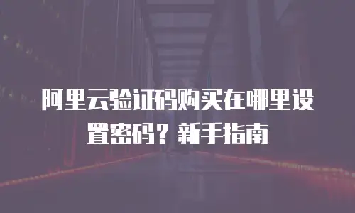 阿里云验证码购买在哪里设置密码？新手指南