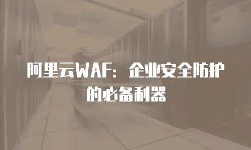 阿里云WAF：企业安全防护的必备利器