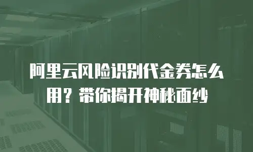 阿里云风险识别代金券怎么用？带你揭开神秘面纱