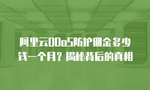 阿里云DDoS防护佣金多少钱一个月？揭秘背后的真相