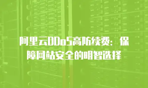 阿里云DDoS高防续费：保障网站安全的明智选择