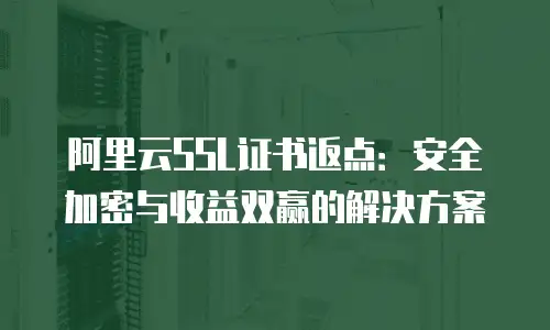阿里云SSL证书返点：安全加密与收益双赢的解决方案