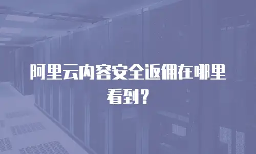 阿里云内容安全返佣在哪里看到？