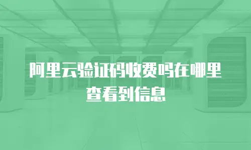 阿里云验证码收费吗在哪里查看到信息