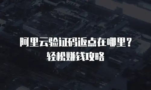阿里云验证码返点在哪里？轻松赚钱攻略