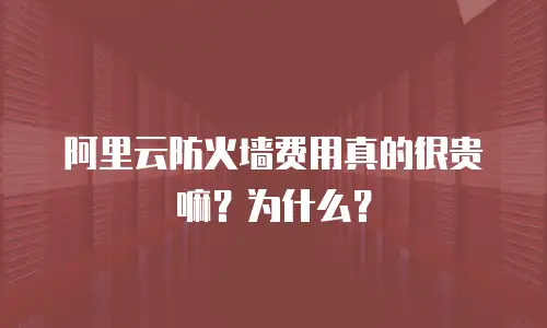 阿里云防火墙费用真的很贵嘛？为什么？