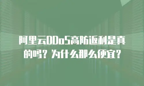 阿里云DDoS高防返利是真的吗？为什么那么便宜？