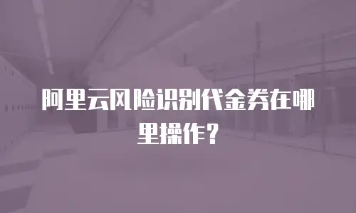 阿里云风险识别代金券在哪里操作？