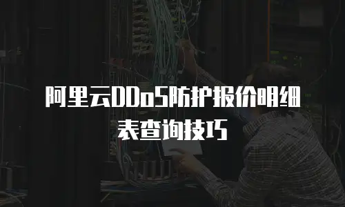 阿里云DDoS防护报价明细表查询技巧