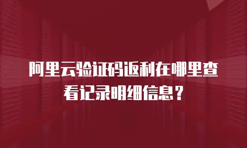 阿里云验证码返利在哪里查看记录明细信息？