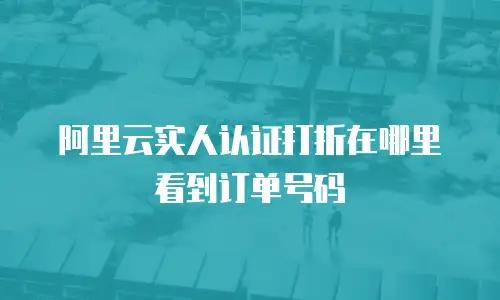 阿里云实人认证打折在哪里看到订单号码