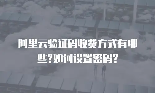 阿里云验证码收费方式有哪些?如何设置密码?